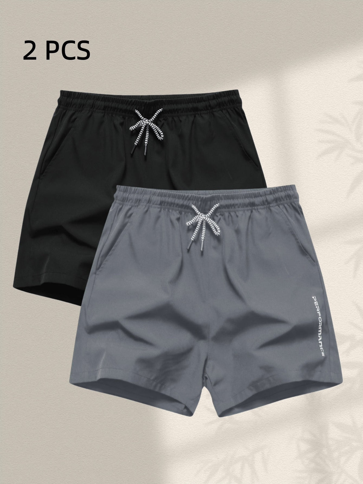 2pcs Men's Sports Shorts With Drawstring Waist And Side Pockets, Suitable For Running, Basketball, Fitness And Other Sports, Athleisure