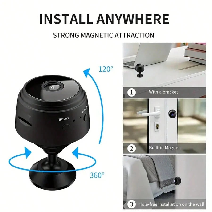 2pcs Mini Camera, High-Definition Hidden Wireless Camera With Bracket, Supporting WIFI Connection, Can Be Controlled By Mobile Application For Viewing And Monitoring, Suitable For Living Room, Office