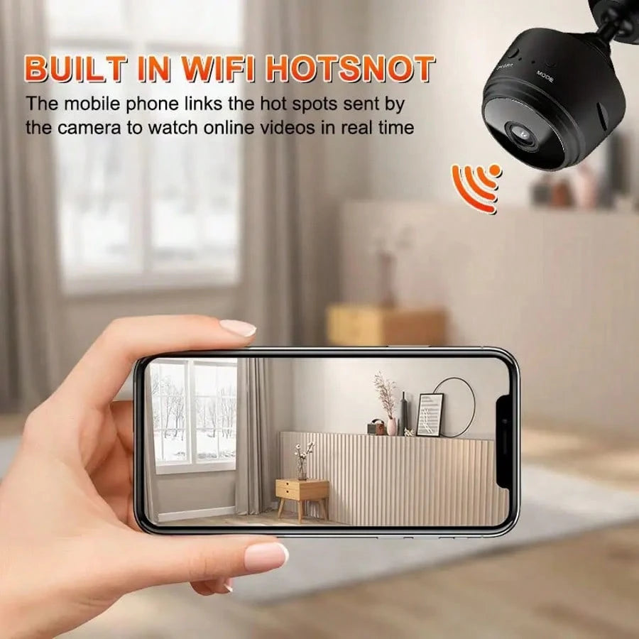 2pcs Mini Camera, High-Definition Hidden Wireless Camera With Bracket, Supporting WIFI Connection, Can Be Controlled By Mobile Application For Viewing And Monitoring, Suitable For Living Room, Office