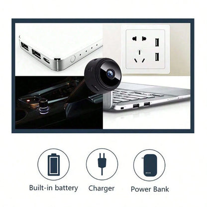 2pcs Mini Camera, High-Definition Hidden Wireless Camera With Bracket, Supporting WIFI Connection, Can Be Controlled By Mobile Application For Viewing And Monitoring, Suitable For Living Room, Office