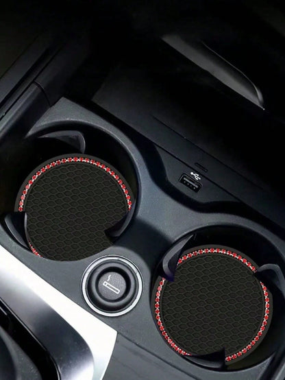 2pcs Multicolor Sparkling Car Cup Holders, Universal Vehicle Cup Holder Inserts, 2.75 Inch Rhinestone Anti-Slip Silicone Car Accessories, Fit Most Car Models