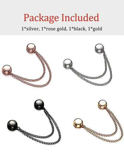 2pcs Multifunctional Magnetic Clothespin, New Magnetic Clothespin, Powerful Turban Magnet With Chain, Shirt Clip Clothespin, Women's Dress Fashion Accessory For Tightening T-Shirt Hems, Collar Hems An