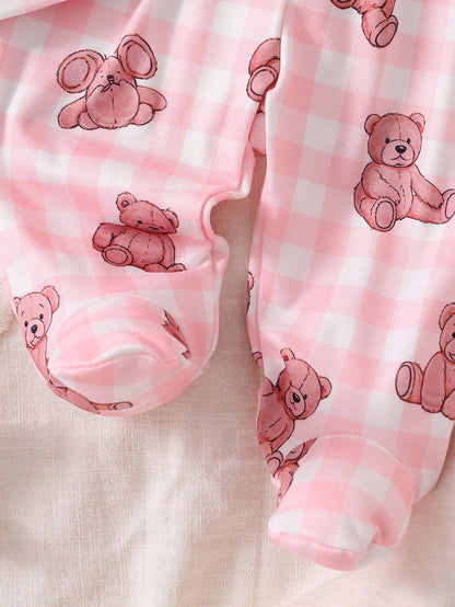 2pcs Newborn Baby Girls' Cute Bow Pattern Long Sleeve Top And Pants Casual Comfortable Pajama Set Newborn Cute Pj Set Fall Winter