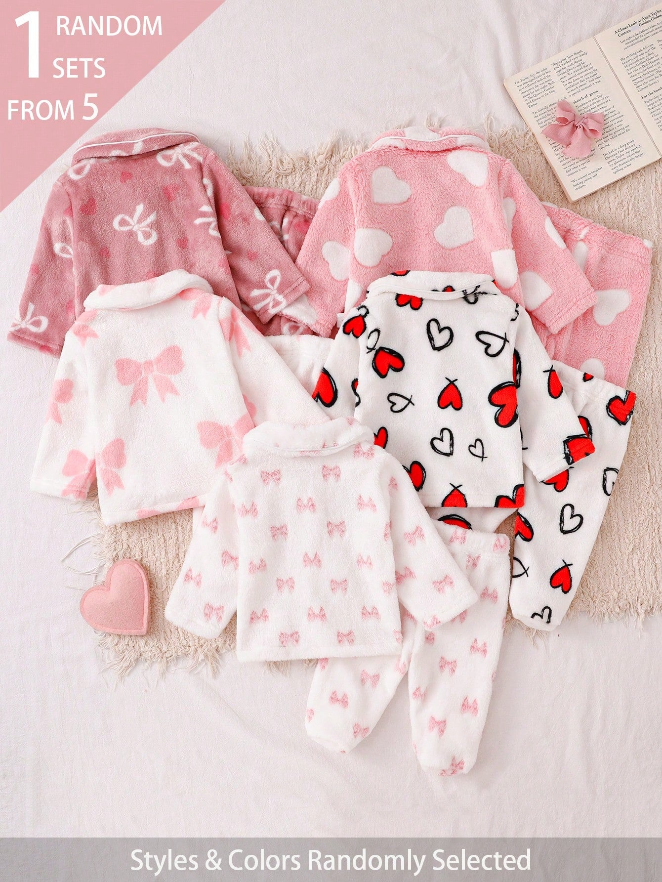 2pcs Newborn Baby Girls' Cute Bow Pattern Long Sleeve Top And Pants Casual Comfortable Pajama Set Newborn Cute Pj Set Fall Winter