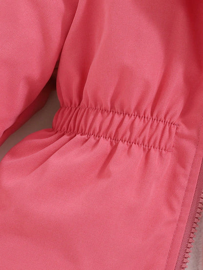 2pcs/Pack Reversible Baby GirlAll-Match Casual Thick Fleece Heart Decor Waisted Long Coat, Warm Outerwear For Autumn/Winter