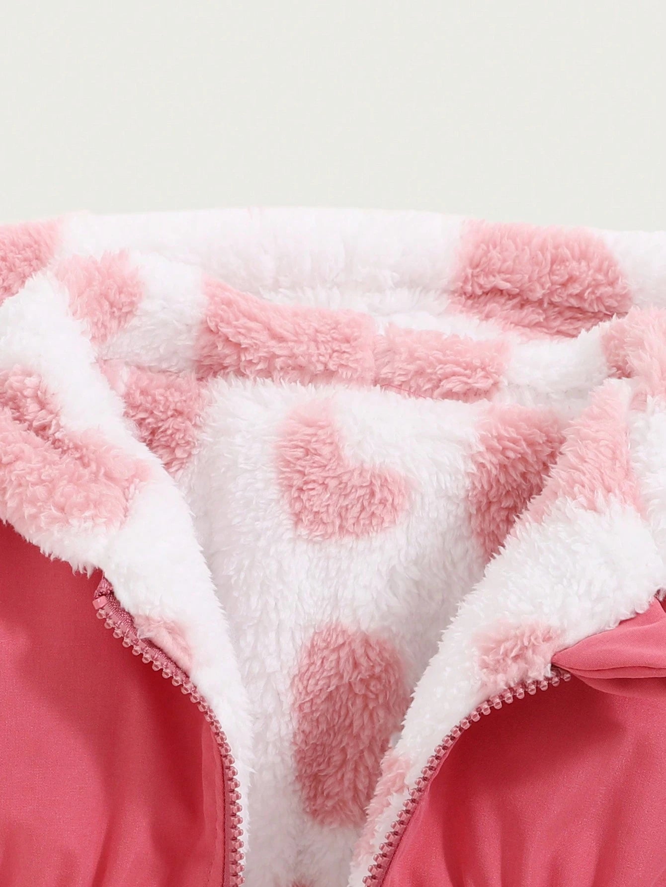 2pcs/Pack Reversible Baby GirlAll-Match Casual Thick Fleece Heart Decor Waisted Long Coat, Warm Outerwear For Autumn/Winter