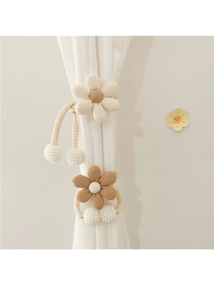2pcs Pearl Beaded Curtain Tie Backs, Home Decor Window Curtain Holder, For Bedroom & Living Room