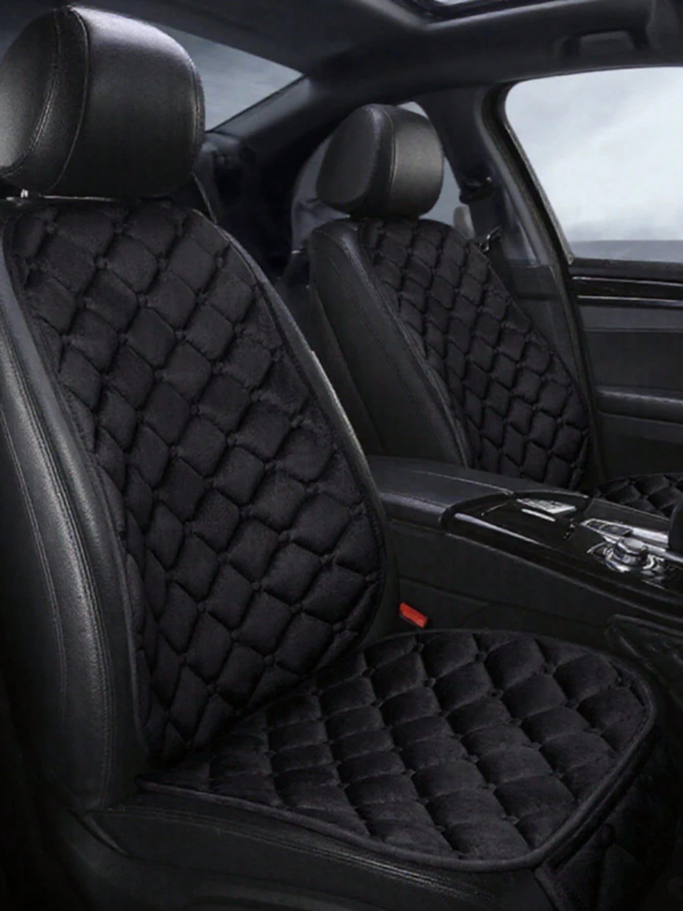 2pcs Plush Square Backrest Seat Cushion, Warm & Thick, Anti-Cold, Comfortable & Durable, Universal For Cars, Sedans, SUVs