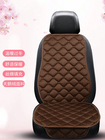 2pcs Plush Square Backrest Seat Cushion, Warm & Thick, Anti-Cold, Comfortable & Durable, Universal For Cars, Sedans, SUVs