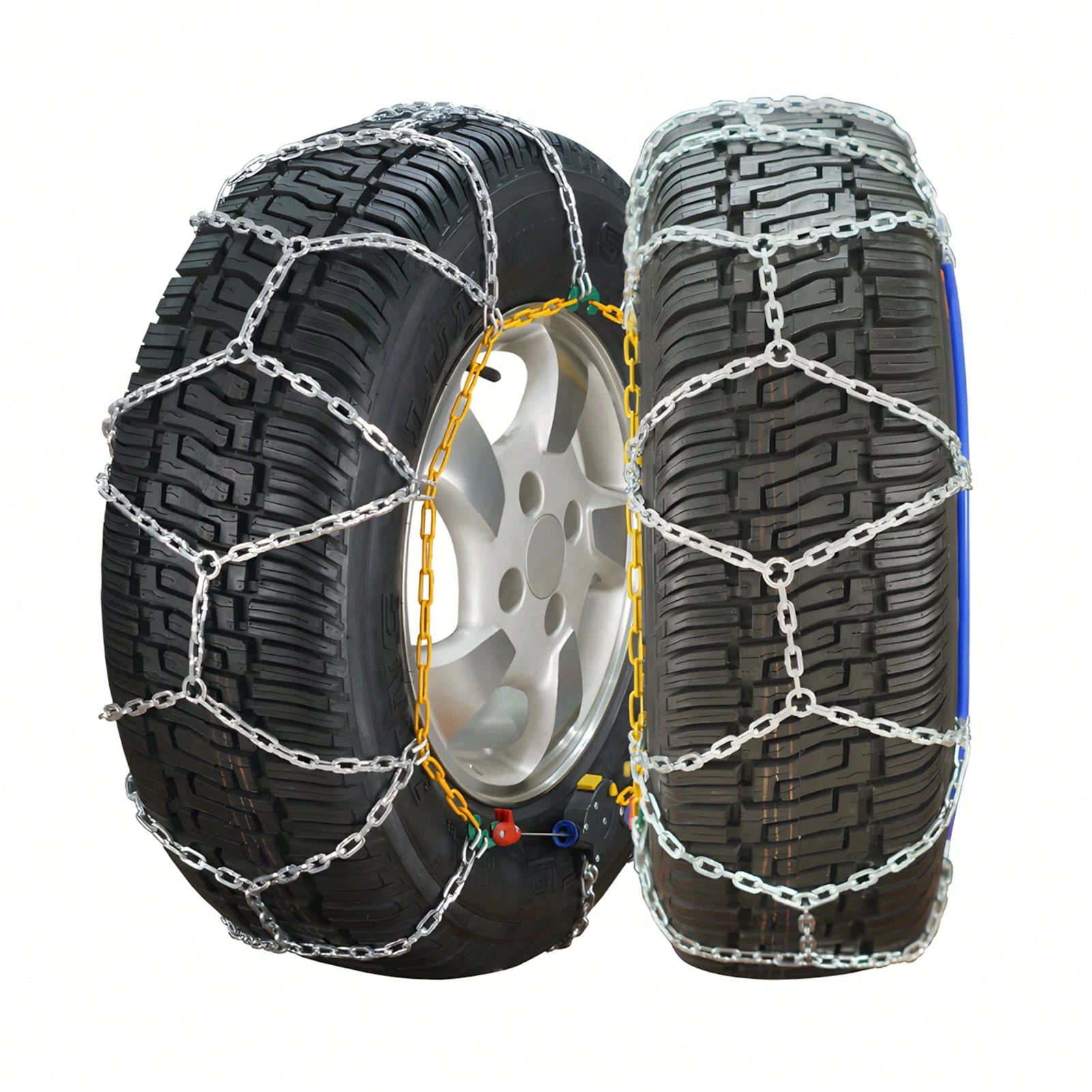 2Pcs Portable Snow Tire Chains, Auto Fixing 1 Min Quick Fit Easy Installation Tire Chains, Universal Emergency Tire Traction Chains For Passenger Car, Pickup Trucks, SUV
