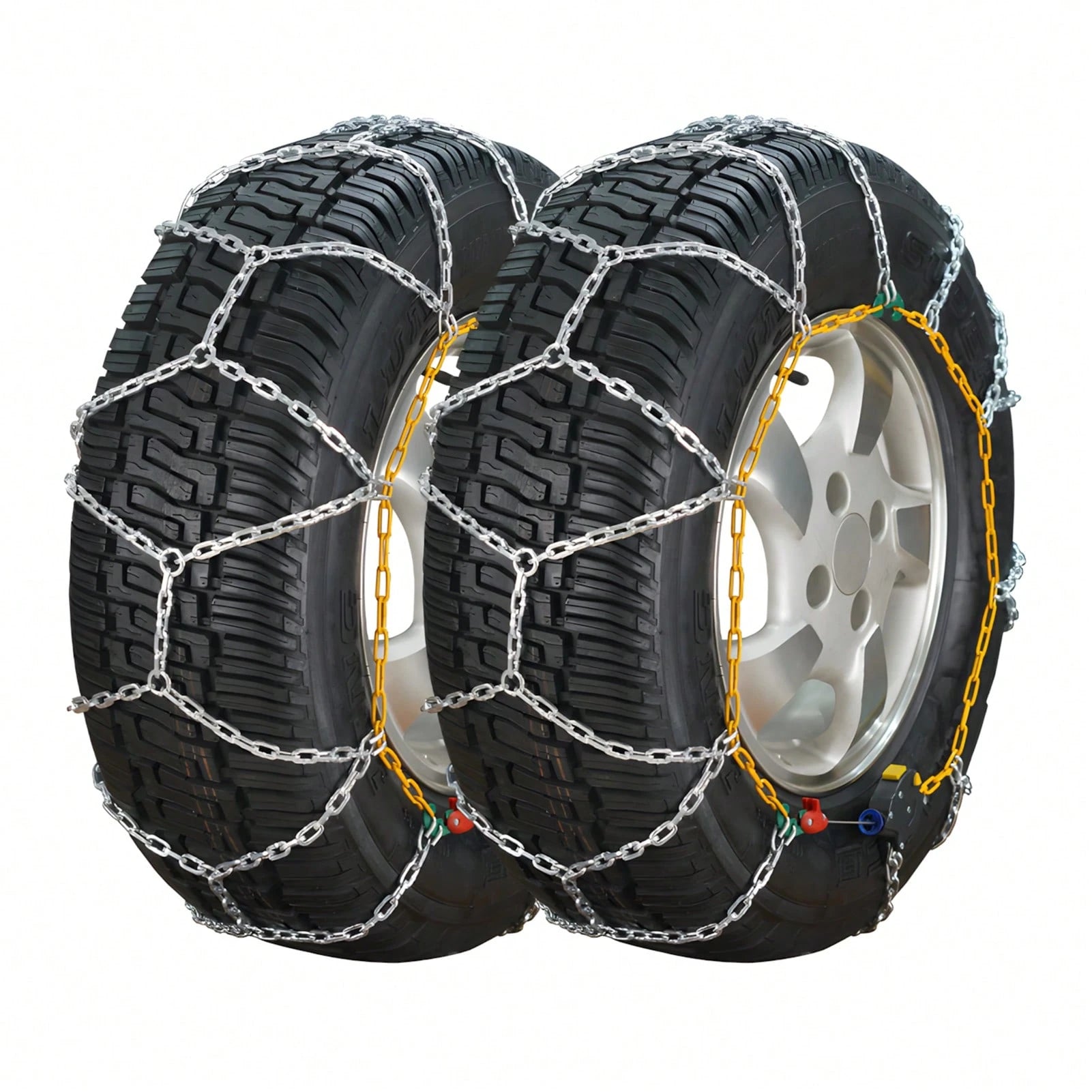 2Pcs Portable Snow Tire Chains, Auto Fixing 1 Min Quick Fit Easy Installation Tire Chains, Universal Emergency Tire Traction Chains For Passenger Car, Pickup Trucks, SUV