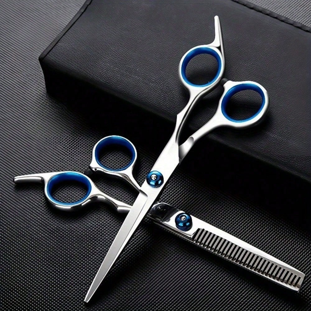 2PCS Professional Hair Cutting Scissors Set- Salon-Grade Stainless Steel Shears For Home & DIY Haircuts- Sharp Blades For Thinning, Trimming, Styling- Barber & Hairstylist Tools