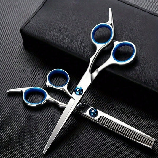 2PCS Professional Hair Cutting Scissors Set- Salon-Grade Stainless Steel Shears For Home & DIY Haircuts- Sharp Blades For Thinning, Trimming, Styling- Barber & Hairstylist Tools