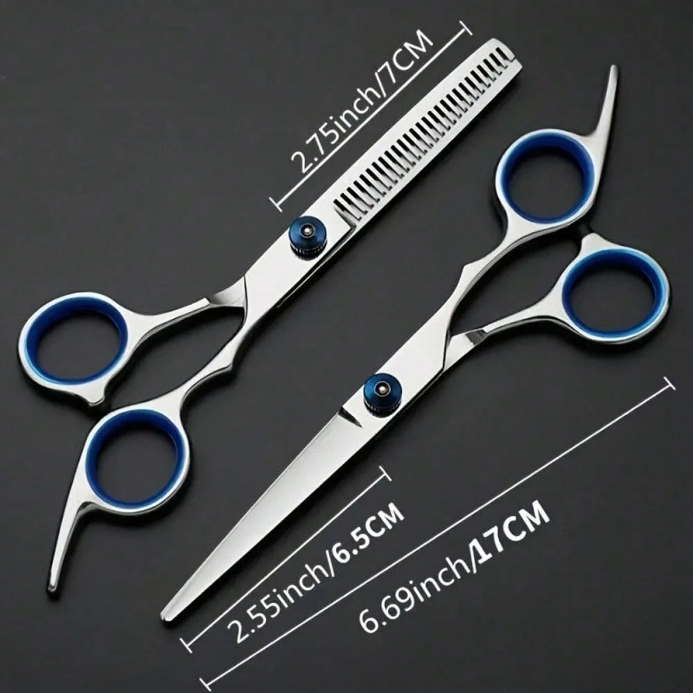 2PCS Professional Hair Cutting Scissors Set- Salon-Grade Stainless Steel Shears For Home & DIY Haircuts- Sharp Blades For Thinning, Trimming, Styling- Barber & Hairstylist Tools