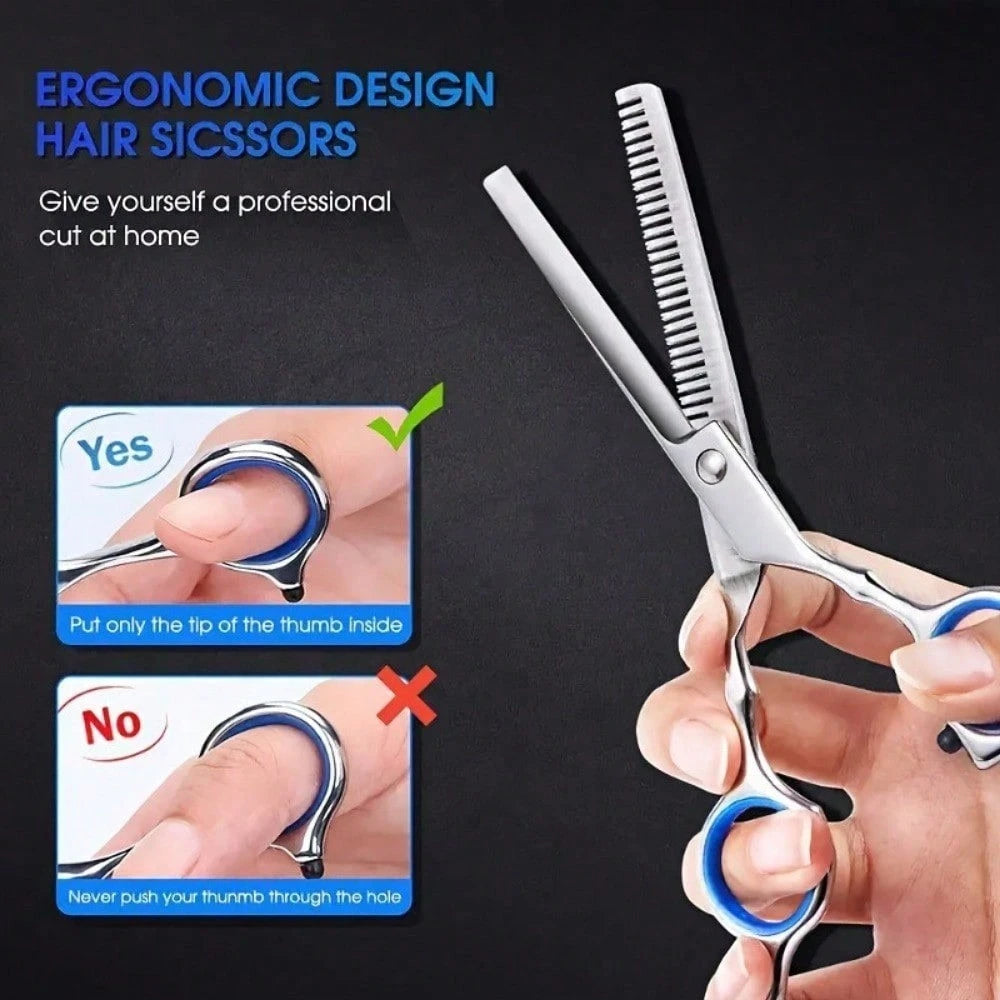 2PCS Professional Hair Cutting Scissors Set- Salon-Grade Stainless Steel Shears For Home & DIY Haircuts- Sharp Blades For Thinning, Trimming, Styling- Barber & Hairstylist Tools