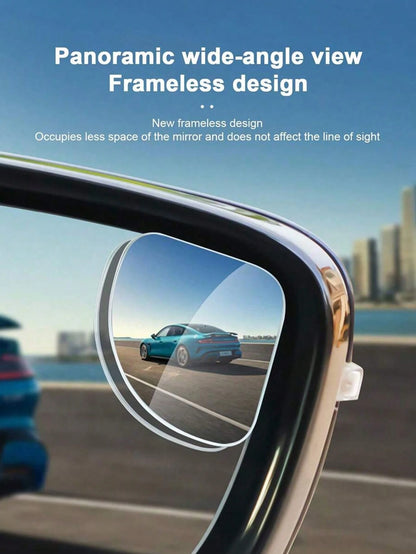 2pcs Rearview Mirror Blind Spot Mirror, Adjustable Vision, Heart, Fan, Round Shapes, Car Decorative Mirror