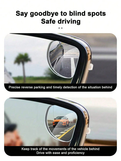 2pcs Rearview Mirror Blind Spot Mirror, Adjustable Vision, Heart, Fan, Round Shapes, Car Decorative Mirror