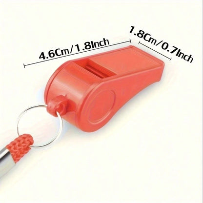 2pcs Red Plastic Sports Whistle Set, Includes Red Whistle With Lanyard, Loud & Clear Sound, Suitable For Lifeguards And Various Occasions