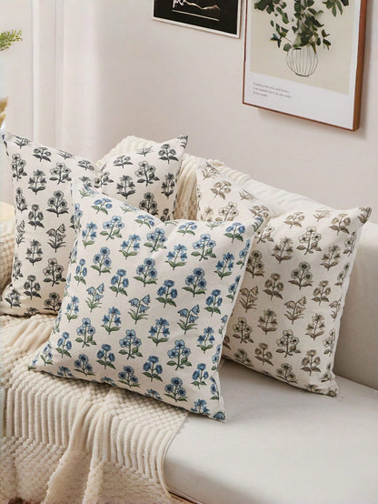 2pcs/Set 3 Small Flower Throw Pillow Covers, Elegant Floral Style Pillow Covers, Vintage Floral Pillow Covers, Suitable For Same Size Pillow Inserts, Easy To Change And Wash, Great Gift Choice For Spr