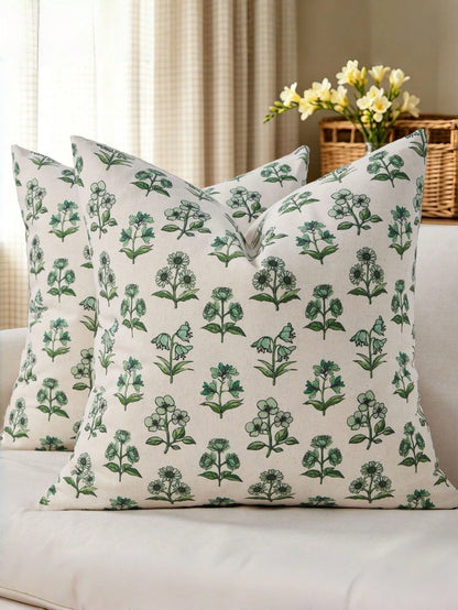 2pcs/Set 3 Small Flower Throw Pillow Covers, Elegant Floral Style Pillow Covers, Vintage Floral Pillow Covers, Suitable For Same Size Pillow Inserts, Easy To Change And Wash, Great Gift Choice For Spr