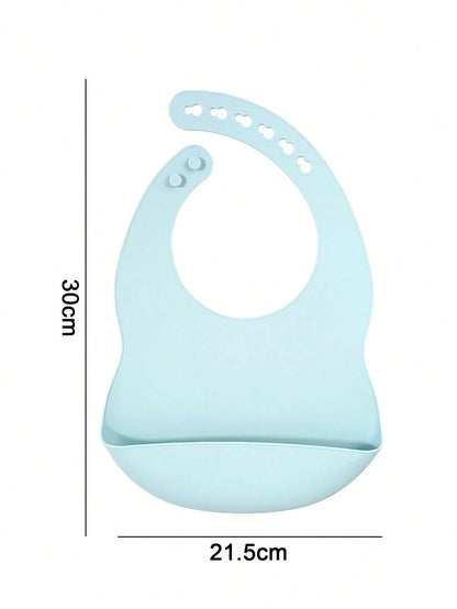 2pcs/Set Adjustable Silicone Baby/Kids Waterproof Bib, Easy To Clean, Durable, Suitable For Daily Use