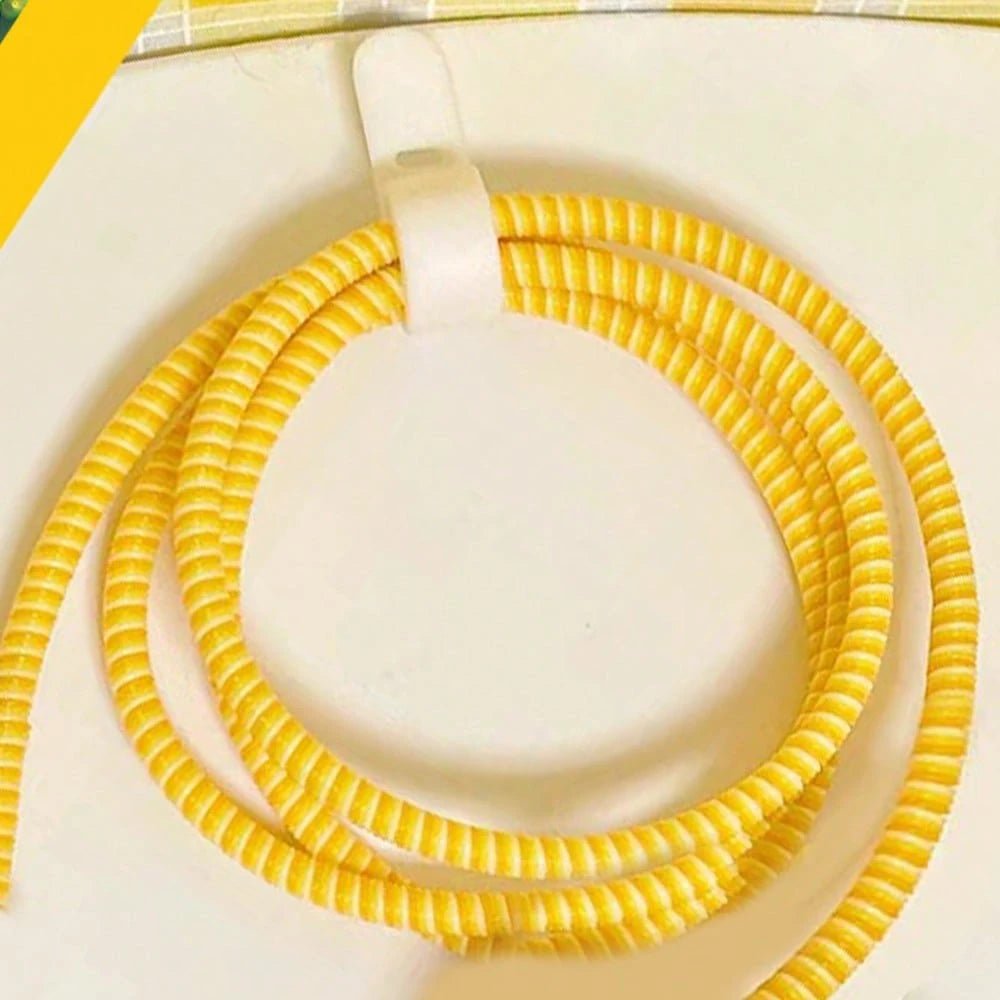 2pcs/Set Anti-Winding Data Cable Protector & Ties, Universal Silicone Spiral Cable Saver And USB Wire Protection, Charger Cord Organizer, Durable Cable Winder For Multiple Charging Cables, Desktop Wir