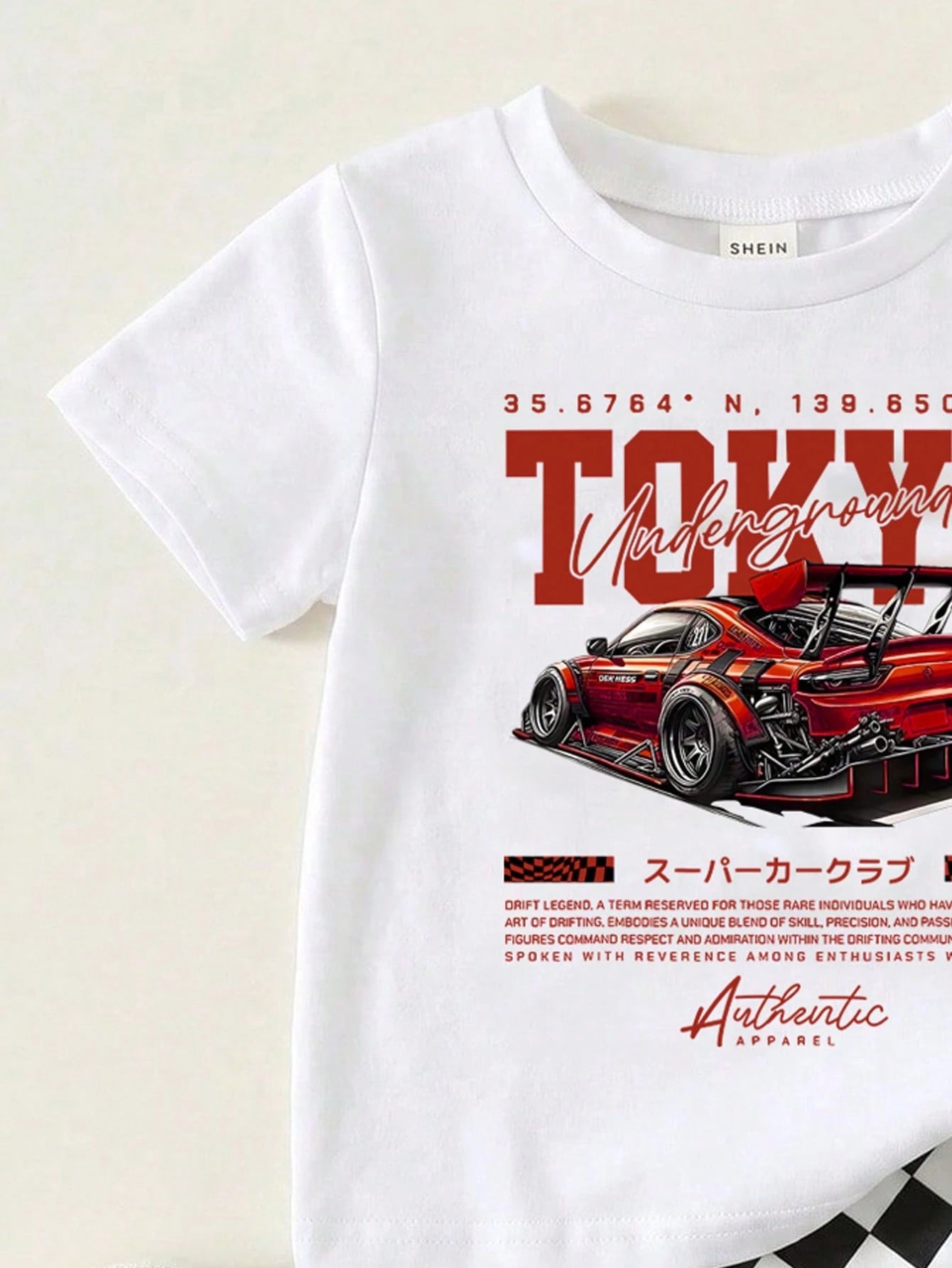 2pcs/Set Baby Boy Cute Summer Casual Racing Vintage Distressed Car Graphic Loose Short Sleeve T-Shirt Ch Holiday White And Red Black And White