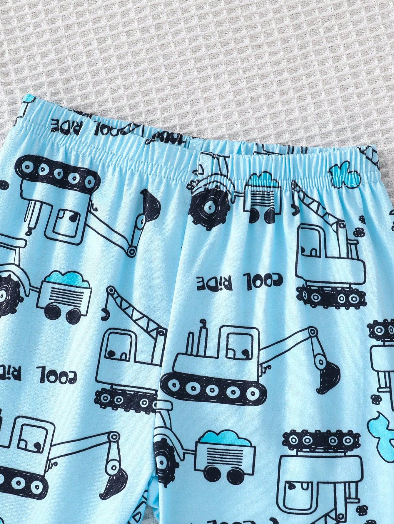 2pcs/Set Baby Boy Knit Fabric Comfortable Soft Car Print All-Season Wear