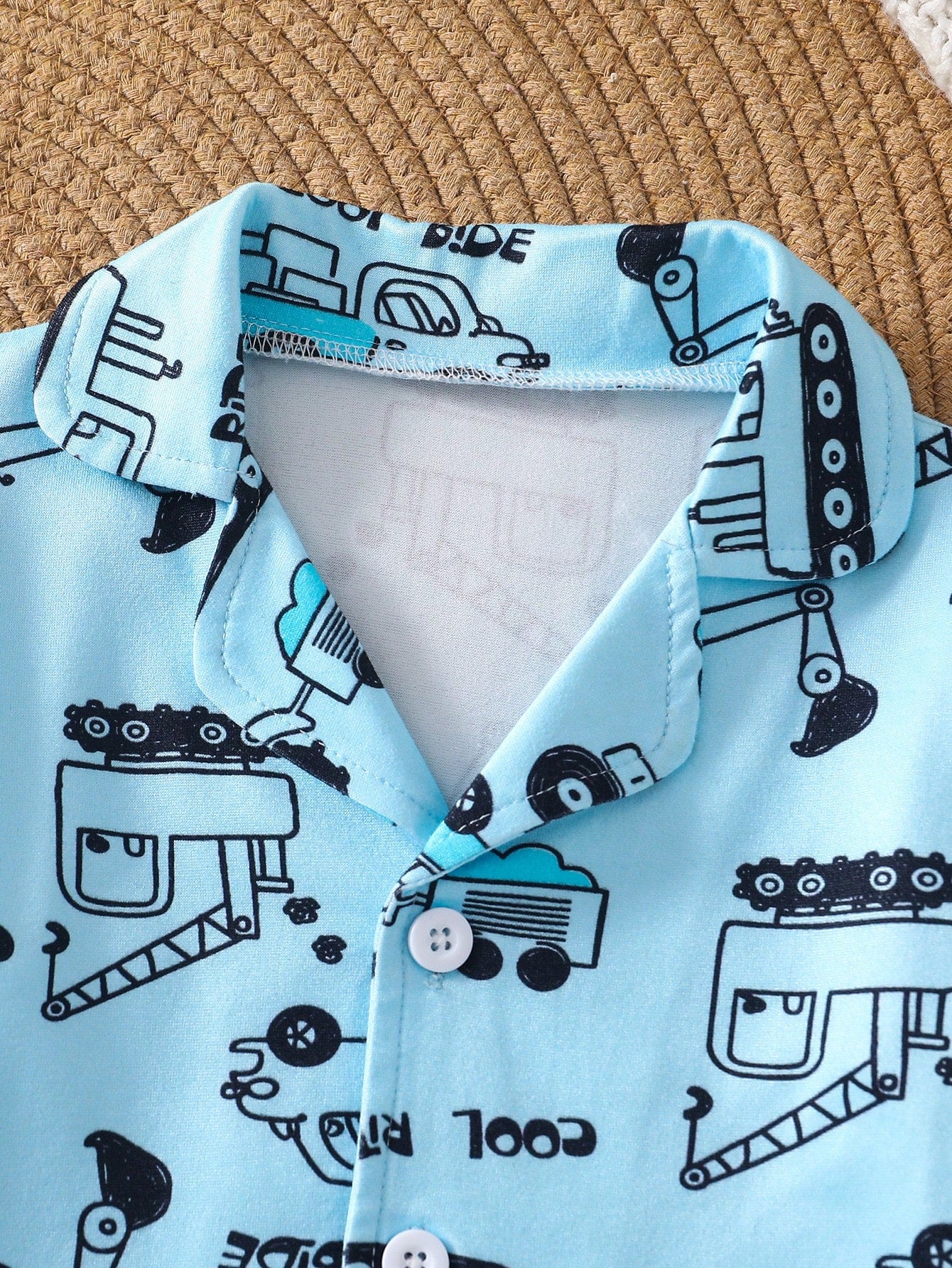 2pcs/Set Baby Boy Knit Fabric Comfortable Soft Car Print All-Season Wear