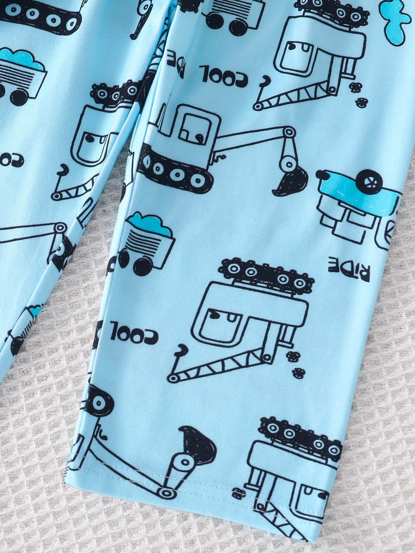 2pcs/Set Baby Boy Knit Fabric Comfortable Soft Car Print All-Season Wear