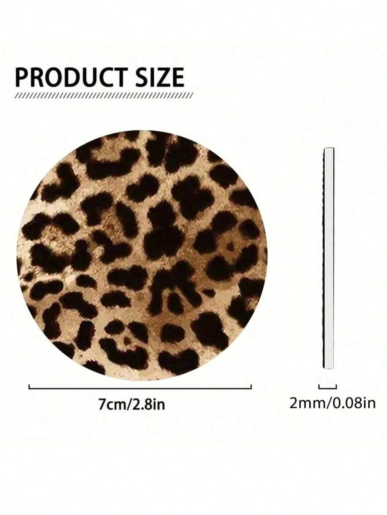 2pcs/Set Brown Leopard Print Cup Coasters- Suitable For Vehicles And Home Offices, Waterproof And Dustproof, High-Definition Faux Leather Material