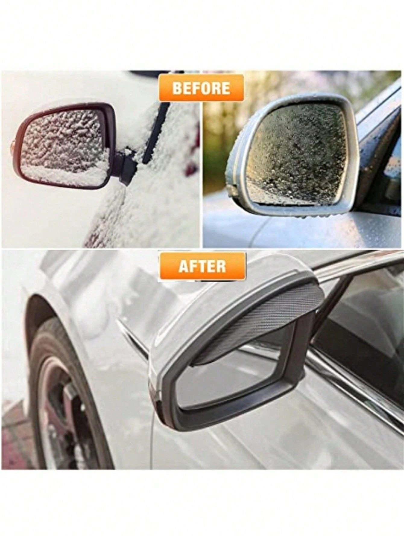2pcs/Set Car Rear View Mirror Rain Visor Guard, Carbon Fiber Rear View Side Mirror Rain Eyebrow Universal Black Sticker Side Mirror Rain Eyebrow Rear View Mirror Cover Sun Visor Accessories For Cars S