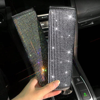 2pcs/Set Car Seat Belt Shoulder Protector Set, Shiny Rhinestone Leather Seat Belt Cover, Suitable For All Car Models, Car Accessories
