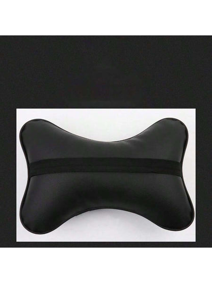 2pcs/Set Leather Car Neck Pillows, Leather Car Headrest Pair, Suitable For All Seasons,Car Pilow