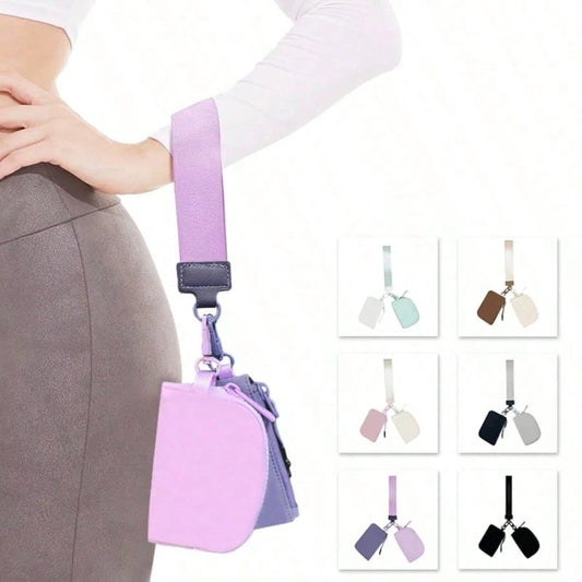 2pcs/Set Multi-Functional Lightweight Waterproof Nylon Wrist Pouch Wallet Fashion Sports Dual Pocket Coin Purse Card Holder Key Ring Bag For Women Wallet Mini Wallet Purse Wallet Wristlet Wallet Coin