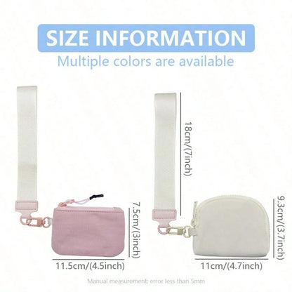 2pcs/Set Multi-Functional Lightweight Waterproof Nylon Wrist Pouch Wallet Fashion Sports Dual Pocket Coin Purse Card Holder Key Ring Bag For Women Wallet Mini Wallet Purse Wallet Wristlet Wallet Coin