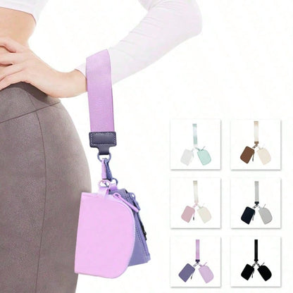 2pcs/Set Multi-Functional Lightweight Waterproof Nylon Wrist Pouch Wallet Fashion Sports Dual Pocket Coin Purse Card Holder Key Ring Bag For Women Wallet Mini Wallet Purse Wallet Wristlet Wallet Coin