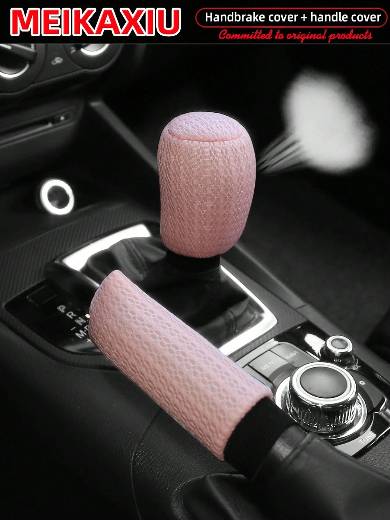 2pcs/Set New Breathable Summer Mesh Handbrake Gear Shift Cover Car Decorative Accessories