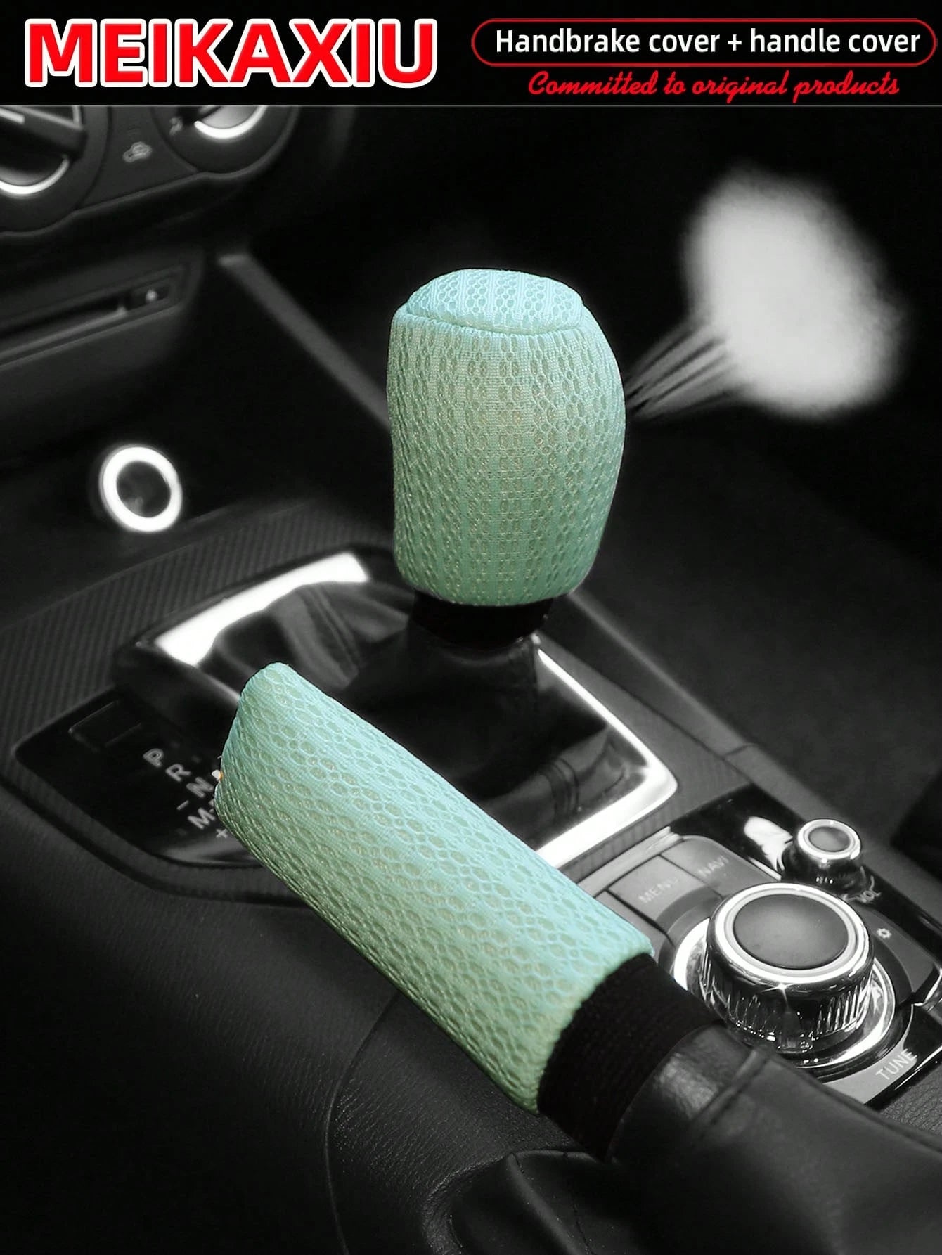 2pcs/Set New Breathable Summer Mesh Handbrake Gear Shift Cover Car Decorative Accessories