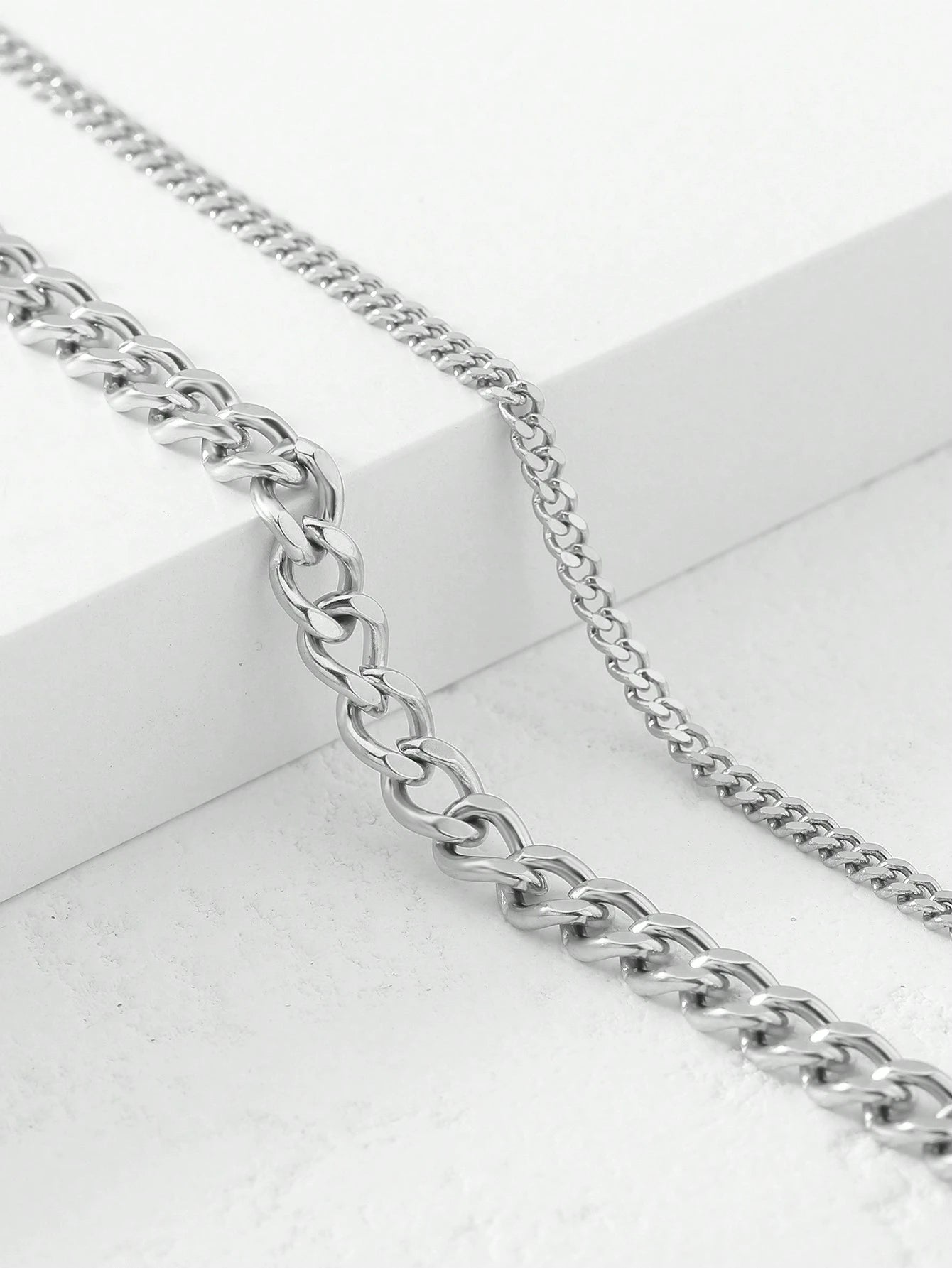 2pcs/Set Women's Gold Stainless Steel Cuban Link Anklet, Beach Foot Chain