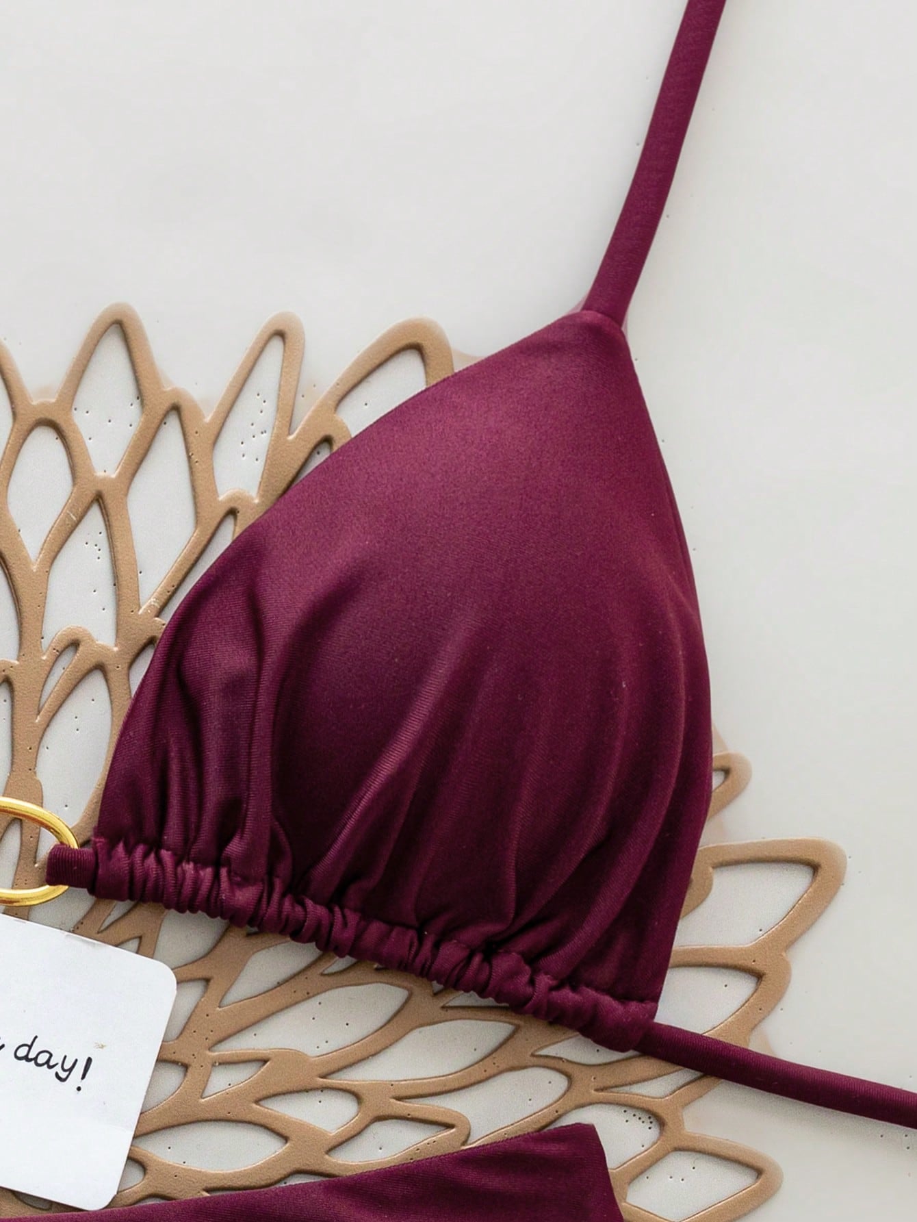 2pcs Solid Color Sexy Backless Tie-Up Bikini Swimwear, Suitable For Beach, Resort, Stage And Concert In Summer Vacation