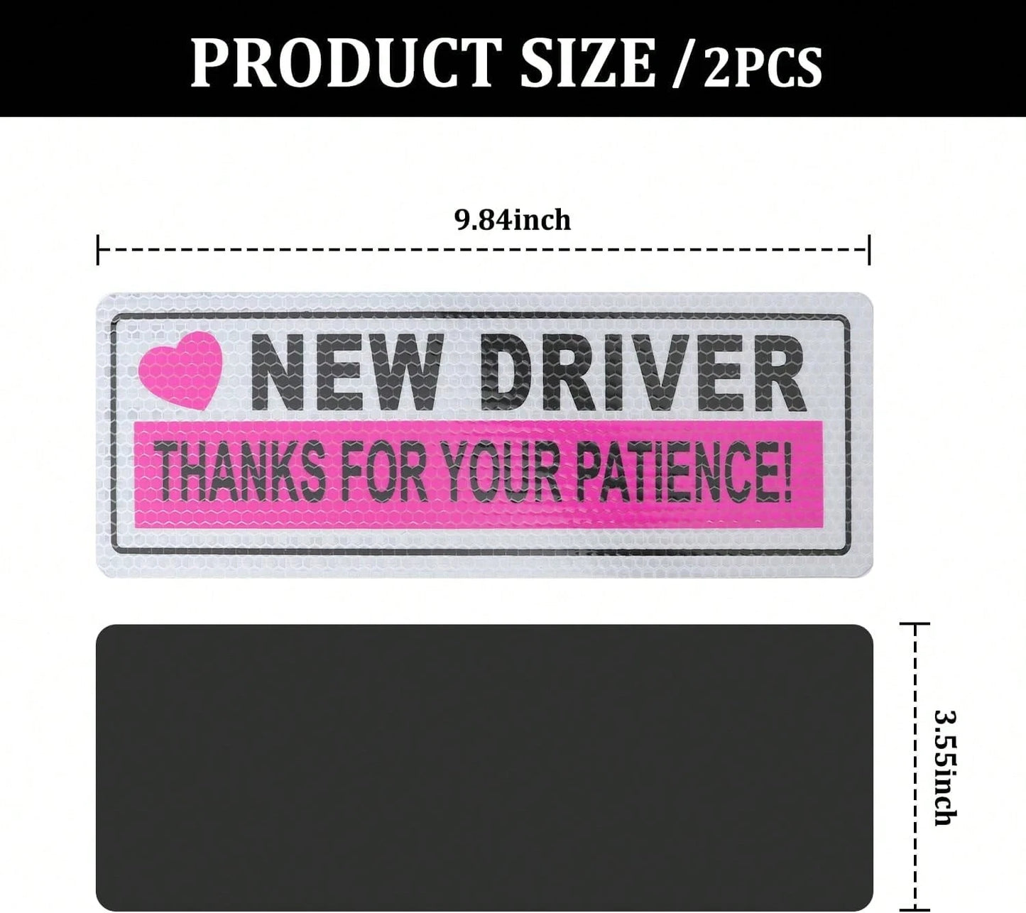 2PCS Student Driver Magnet For Car,Reflective New Driver Sticker Car Decorations For Safety Warning,Essential Please Be Patient Student Driver Magnet Car Accessories (Pink 1)