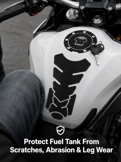 2pcs Universal Motorcycle Fuel Tank Sticker Set, Anti-Slip Fishbone Fuel Tank Sticker + Fuel Tank Cap Sticker, Waterproof Scratch-Resistant Self-Adhesive Decorative Decal, Suitable For Motorcycle Modi
