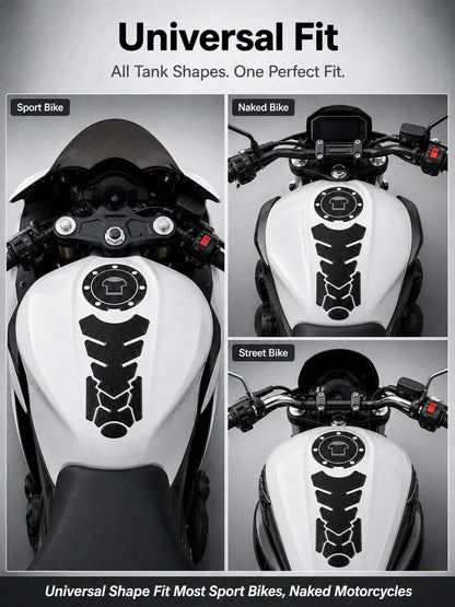 2pcs Universal Motorcycle Fuel Tank Sticker Set, Anti-Slip Fishbone Fuel Tank Sticker + Fuel Tank Cap Sticker, Waterproof Scratch-Resistant Self-Adhesive Decorative Decal, Suitable For Motorcycle Modi