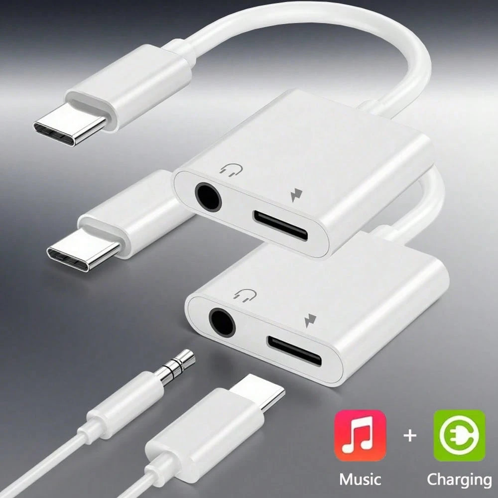 2pcs USB-C To 3.5mm Headphone Jack Adapter, Aux Audio Dongle Cable Compatible With IPhone 16 Pro Max/16 Pro/16 Plus/16/15, S25/S24/S23/S22/S21 Ultra Plus, Series