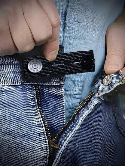 2pcs Waistband Extender Buckle, Elastic Adjustable Pants Extension,Pants Button Extension Belt, Maternity Pants Stretch Button, Adjustable Button Extension Buckle, Suitable For Men And Women