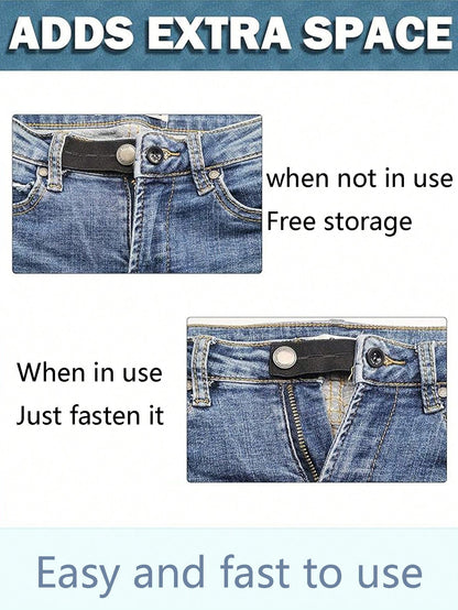 2pcs Waistband Extender Buckle, Elastic Adjustable Pants Extension,Pants Button Extension Belt, Maternity Pants Stretch Button, Adjustable Button Extension Buckle, Suitable For Men And Women