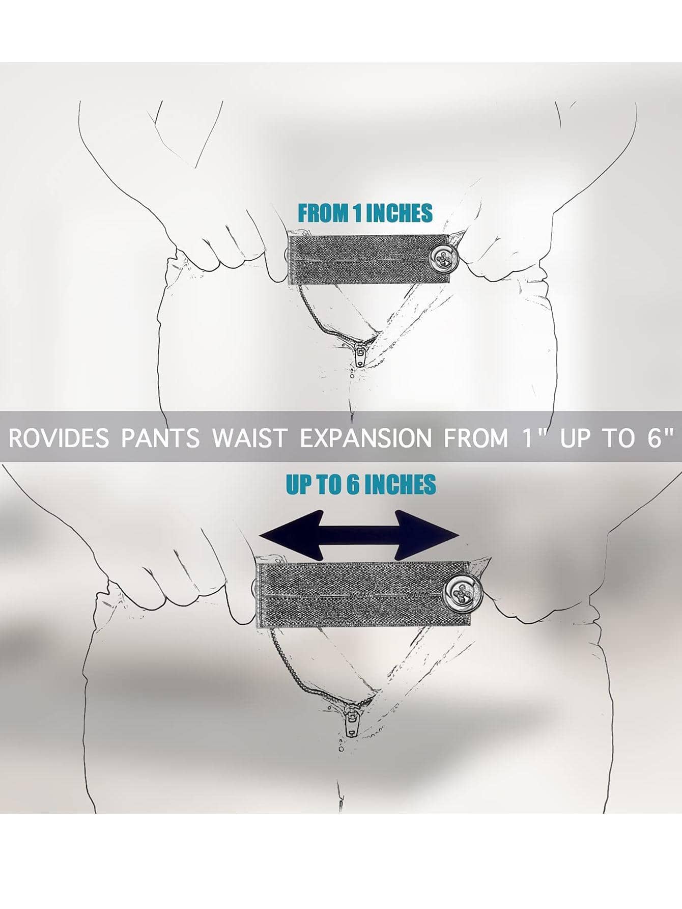2pcs Waistband Extender Buckle, Elastic Adjustable Pants Extension, Maternity Pants Stretch Button