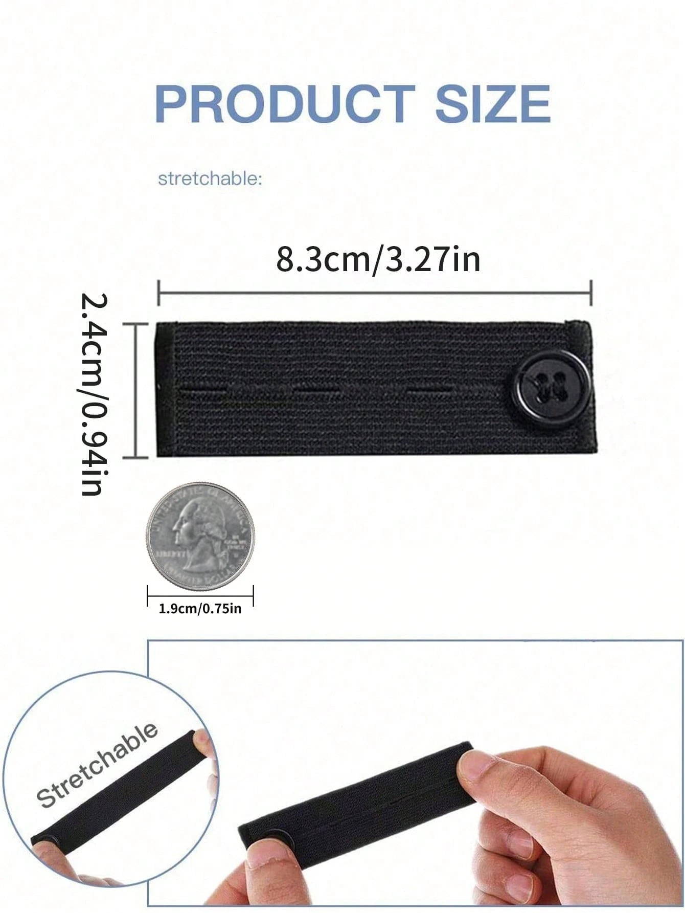 2pcs Waistband Extender Buckle, Elastic Adjustable Pants Extension,Pants Button Extension Belt, Maternity Pants Stretch Button, Adjustable Button Extension Buckle, Suitable For Men And Women