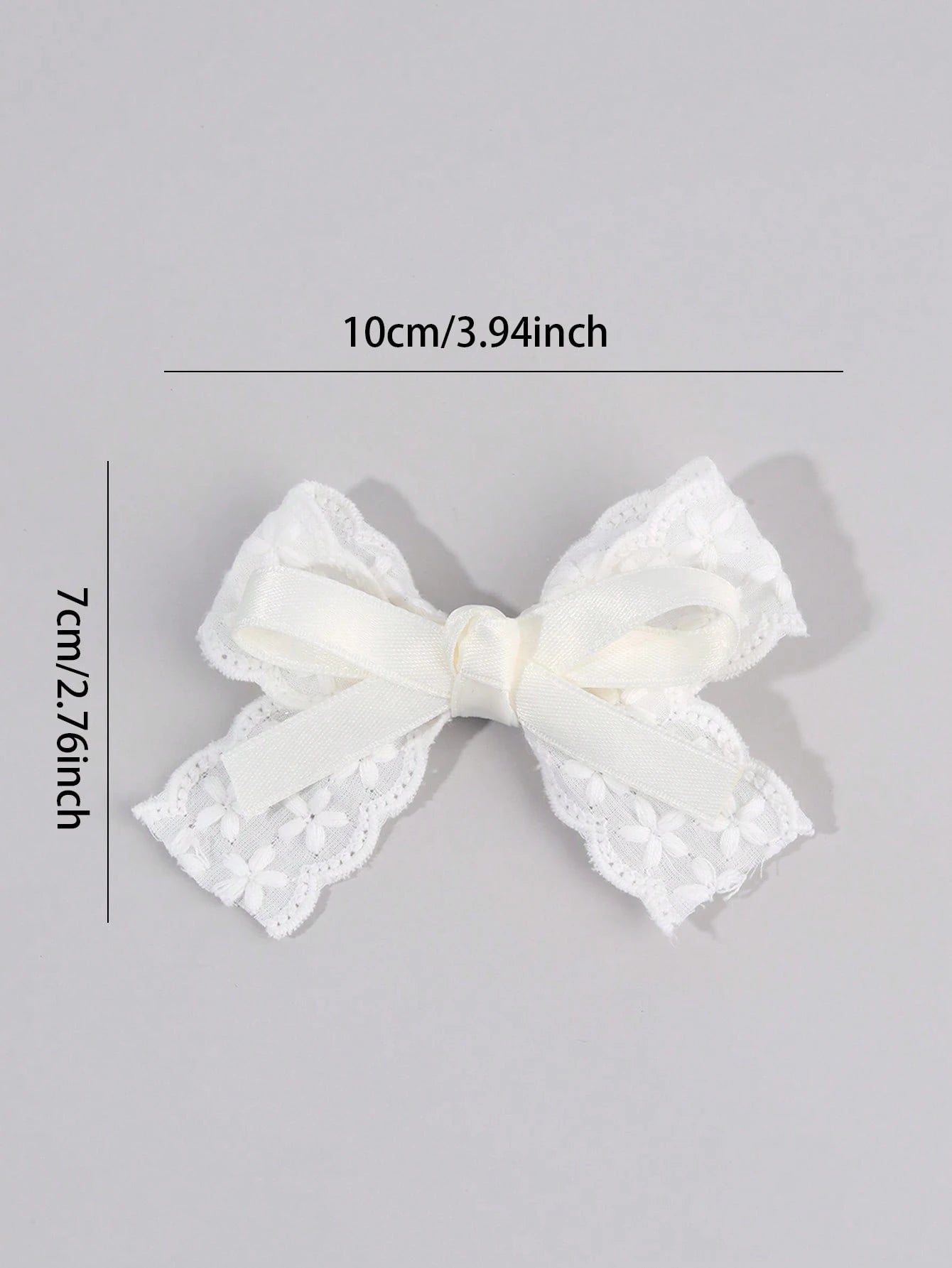 2pcs White Hair Clips, Girls Style, White Embroidered Flower Bow Hair Clips, Solid Color Ribbon Bow Alligator Clips, Girls Fabric Lace Bow Hair Clips, Wedding Party Hair Clips, Head Accessories, Baby